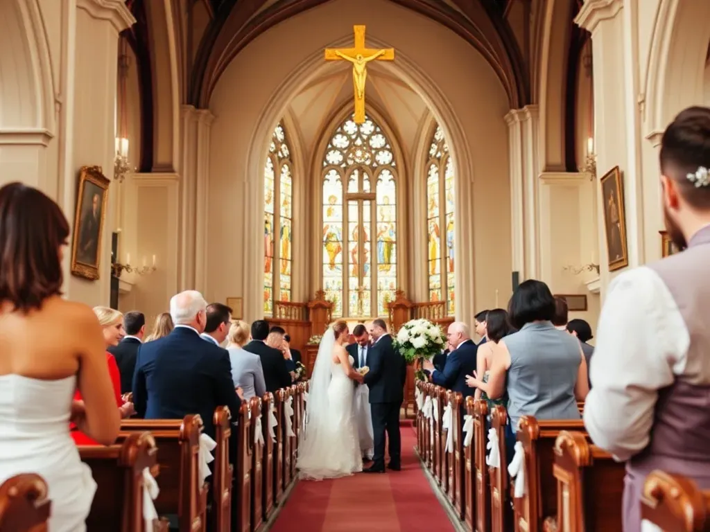 wedding and just married in church