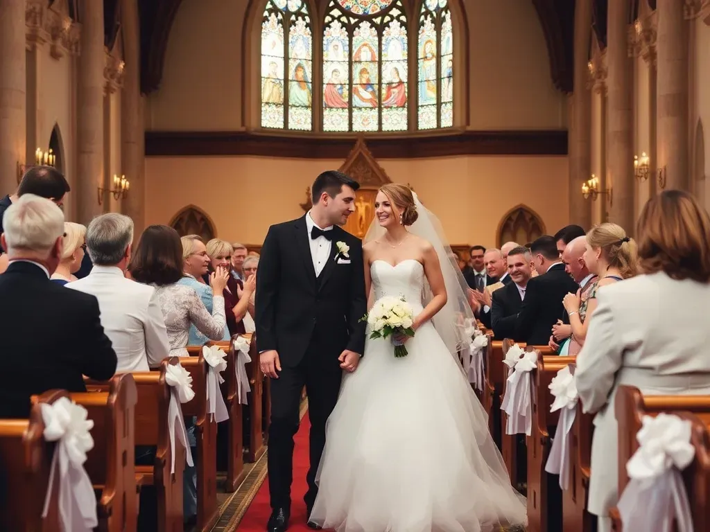wedding and just married in church