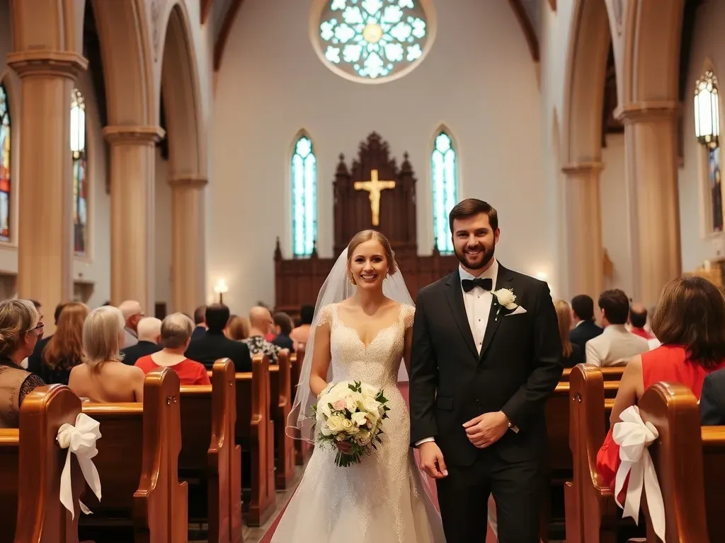 wedding and just married in church
