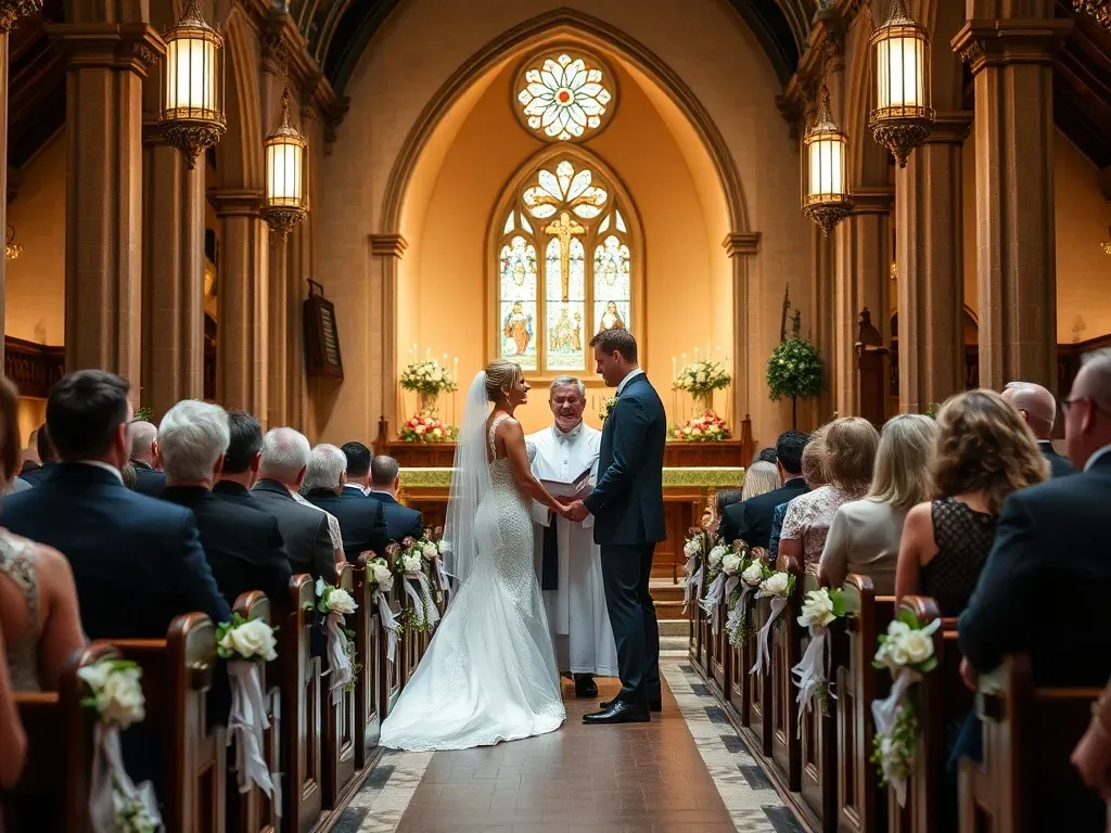 wedding and just married in church