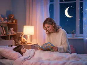 Przytulny salon świąteczny z choinką, na stole otwarta kartka, długopis i kakao, zachęcające do pisania życzeń.